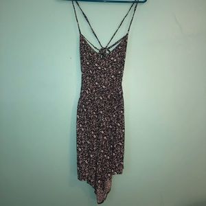 Hollister black and white floral romper